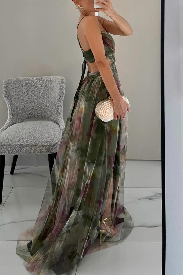 Isabel | Vestido Maxi Floral con Espalda Ajustable