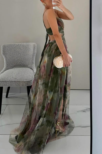 Isabel | Vestido Maxi Floral con Espalda Ajustable