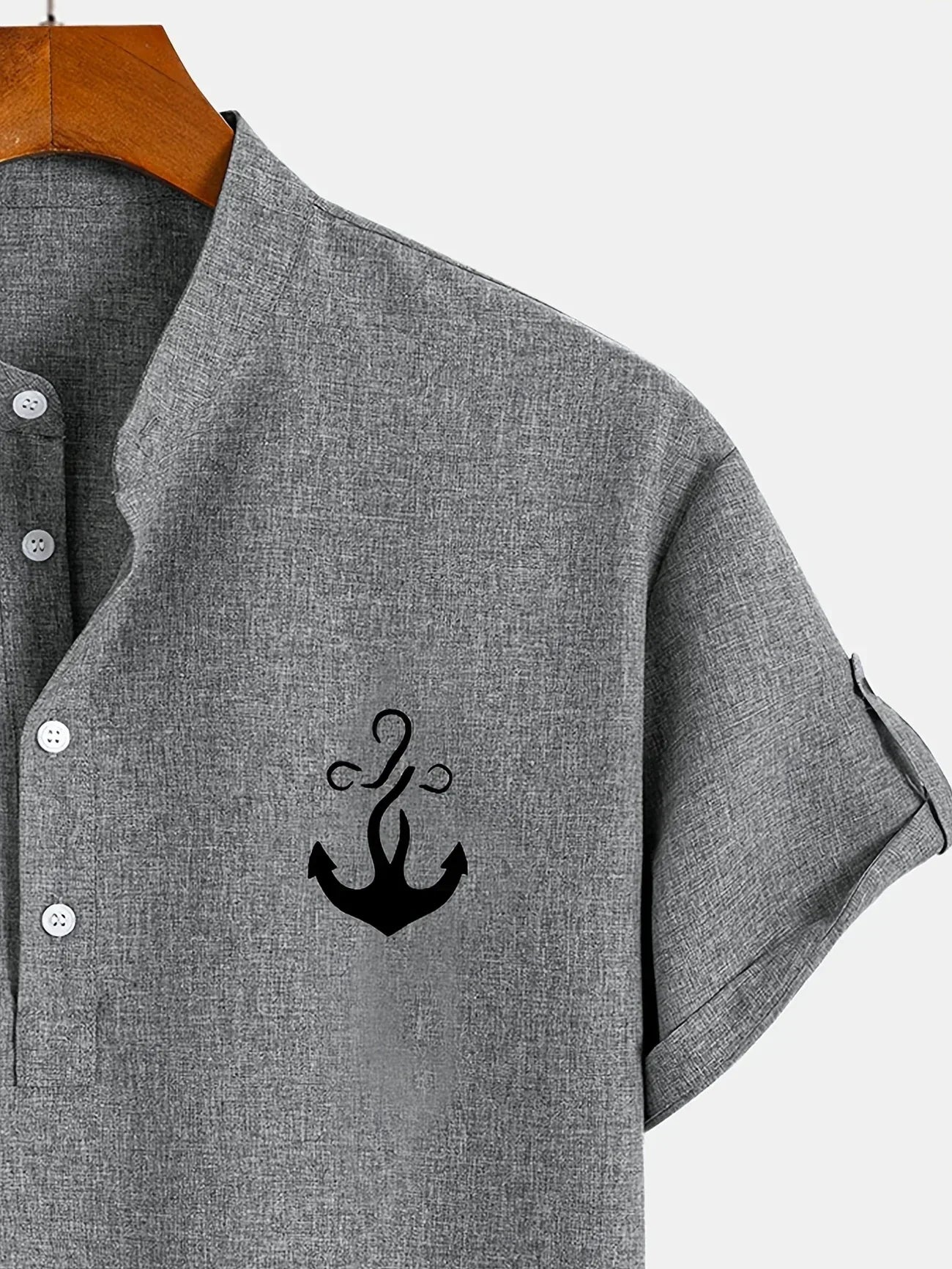 Lucas | Camisa Elegante de Manga Corta con Cuello Alto