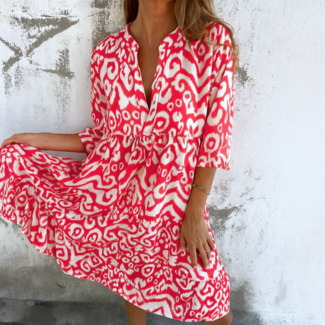 Carmen | Vestido Corto Estampado con Escote en V