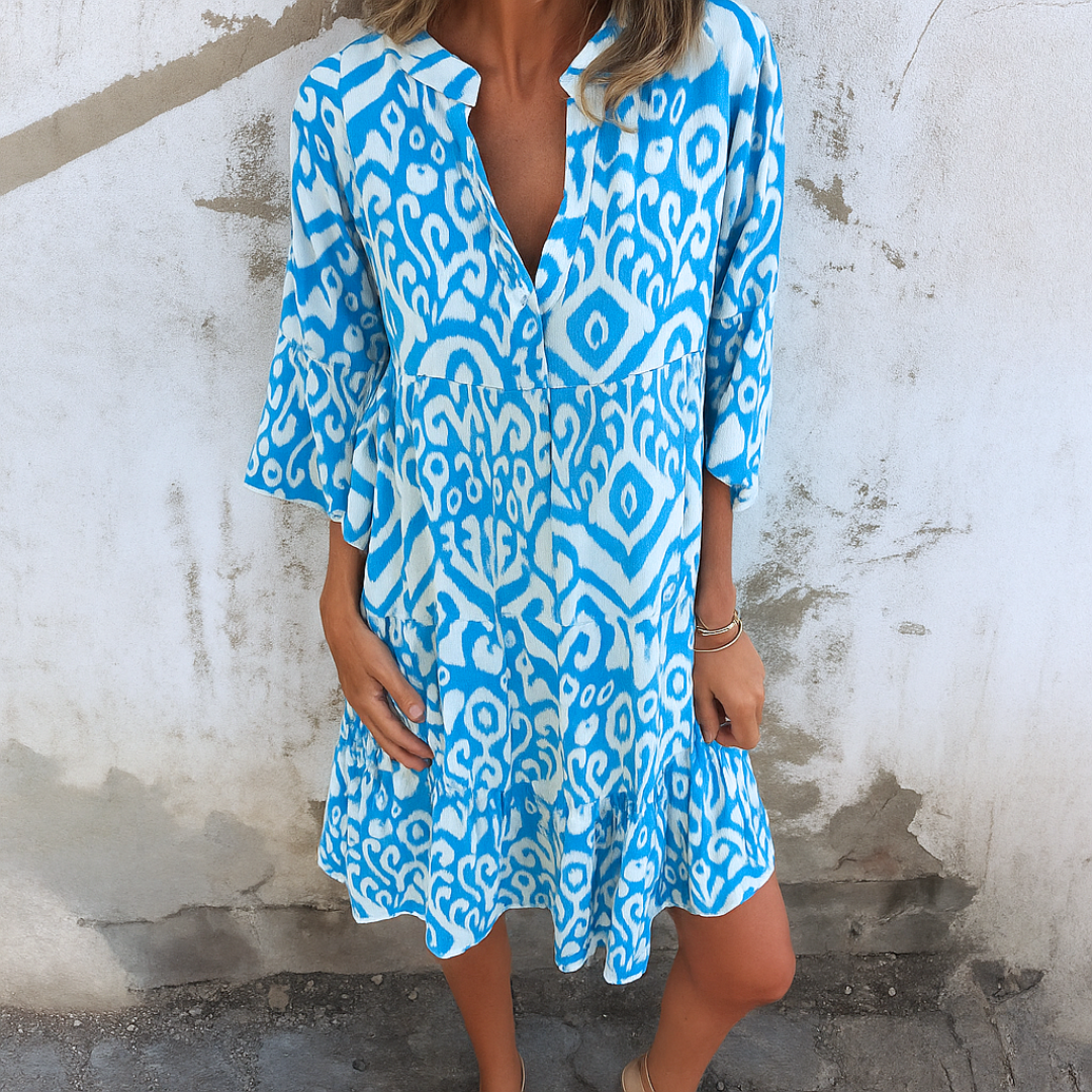 Carmen | Vestido Corto Estampado con Escote en V