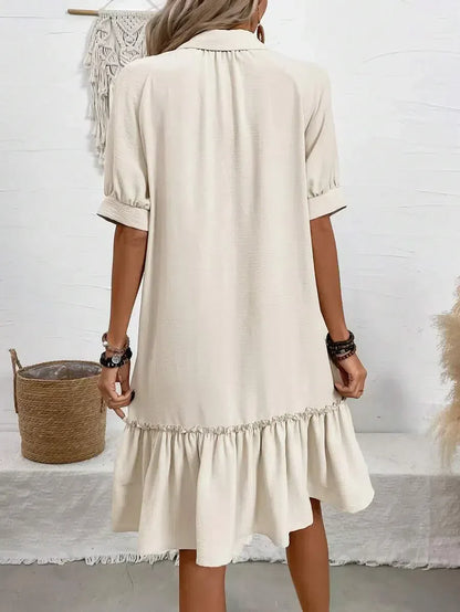 Lidia | Vestido con Botones y Volante