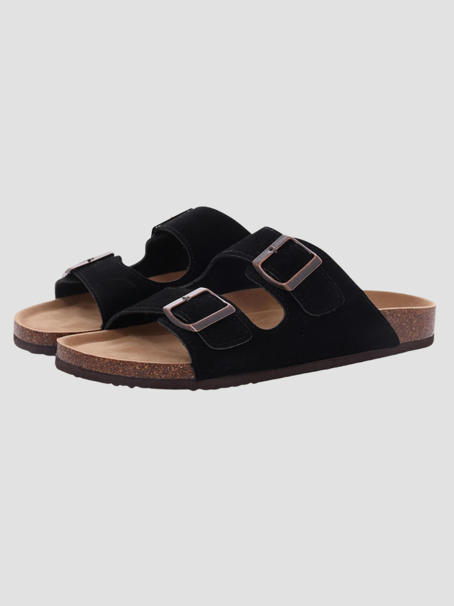 Marcos | Sandalias de Ante con Doble Hebilla