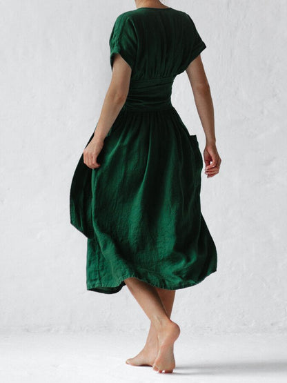 Lucía | Vestido de Lino con Cierre Ajustable