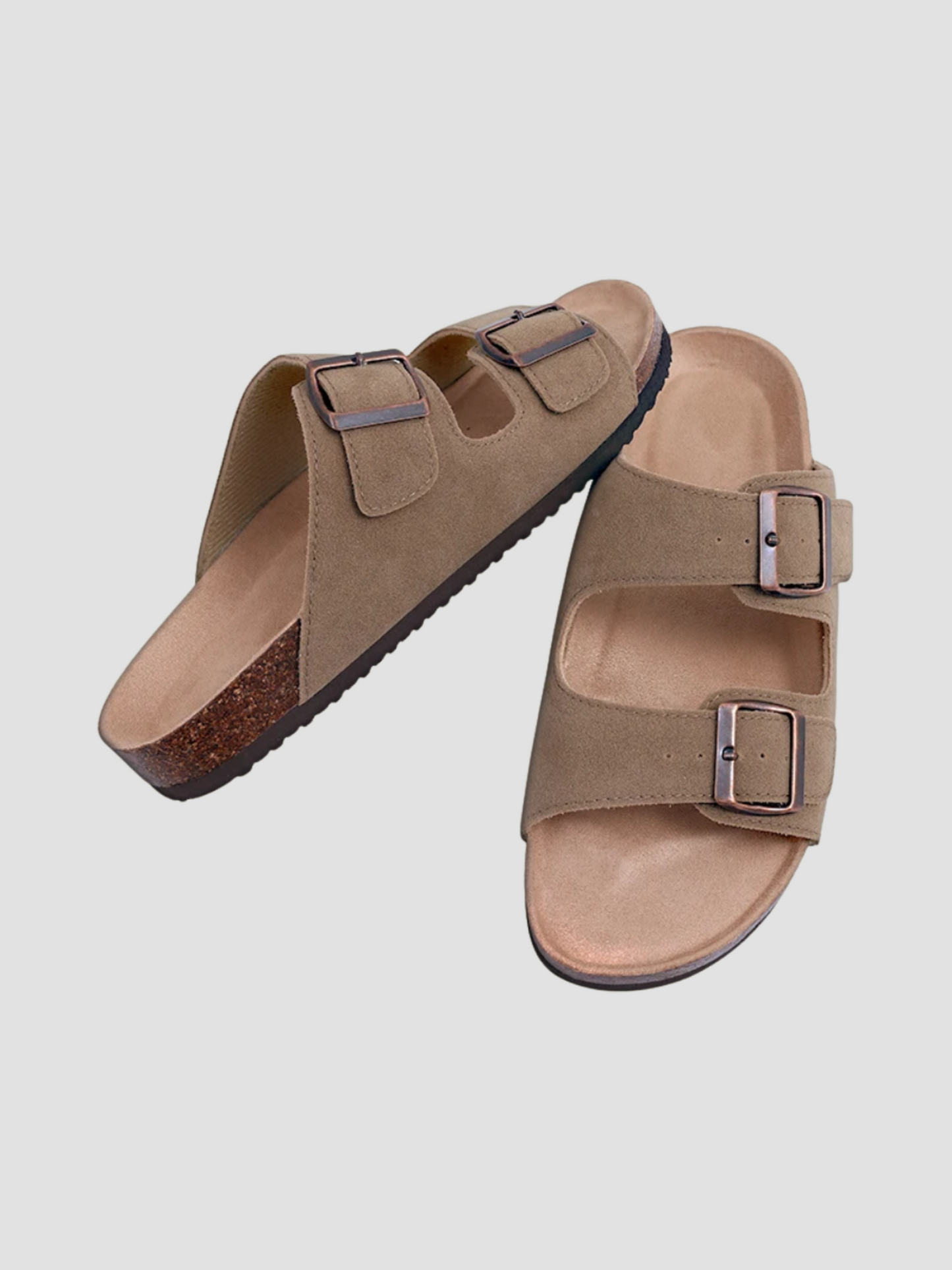 Marcos | Sandalias de Ante con Doble Hebilla