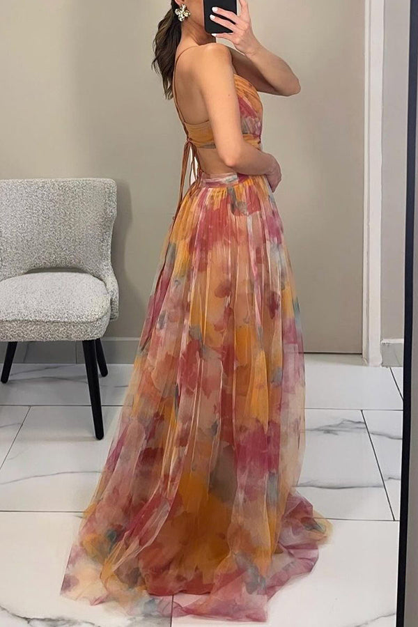 Isabel | Vestido Maxi Floral con Espalda Ajustable