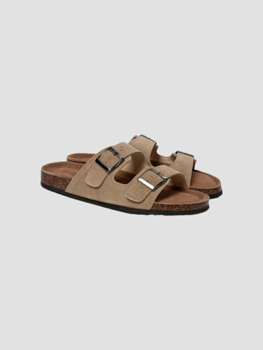 Marcos | Sandalias de Ante con Doble Hebilla