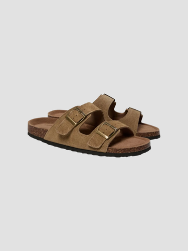Marcos | Sandalias de Ante con Doble Hebilla
