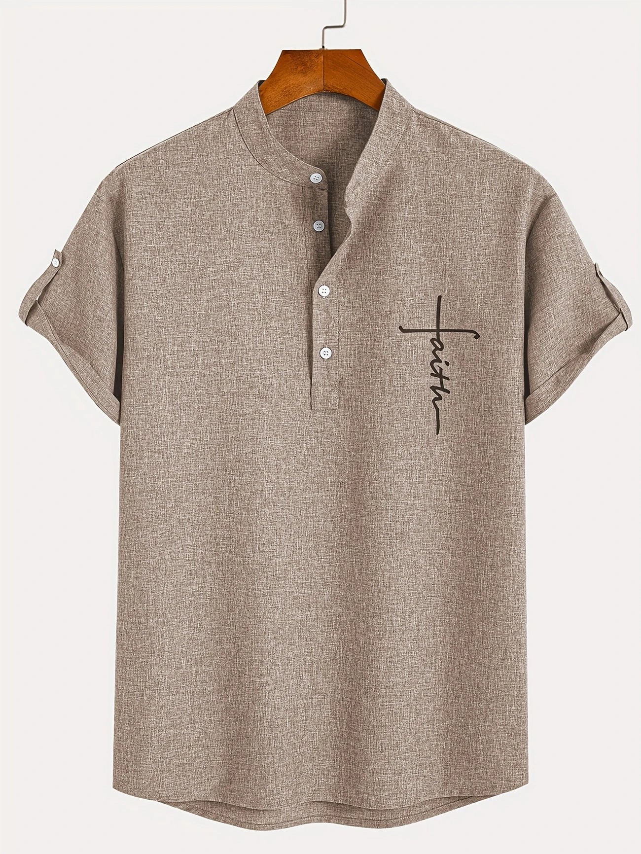 Lucas | Camisa Elegante de Manga Corta con Cuello Alto