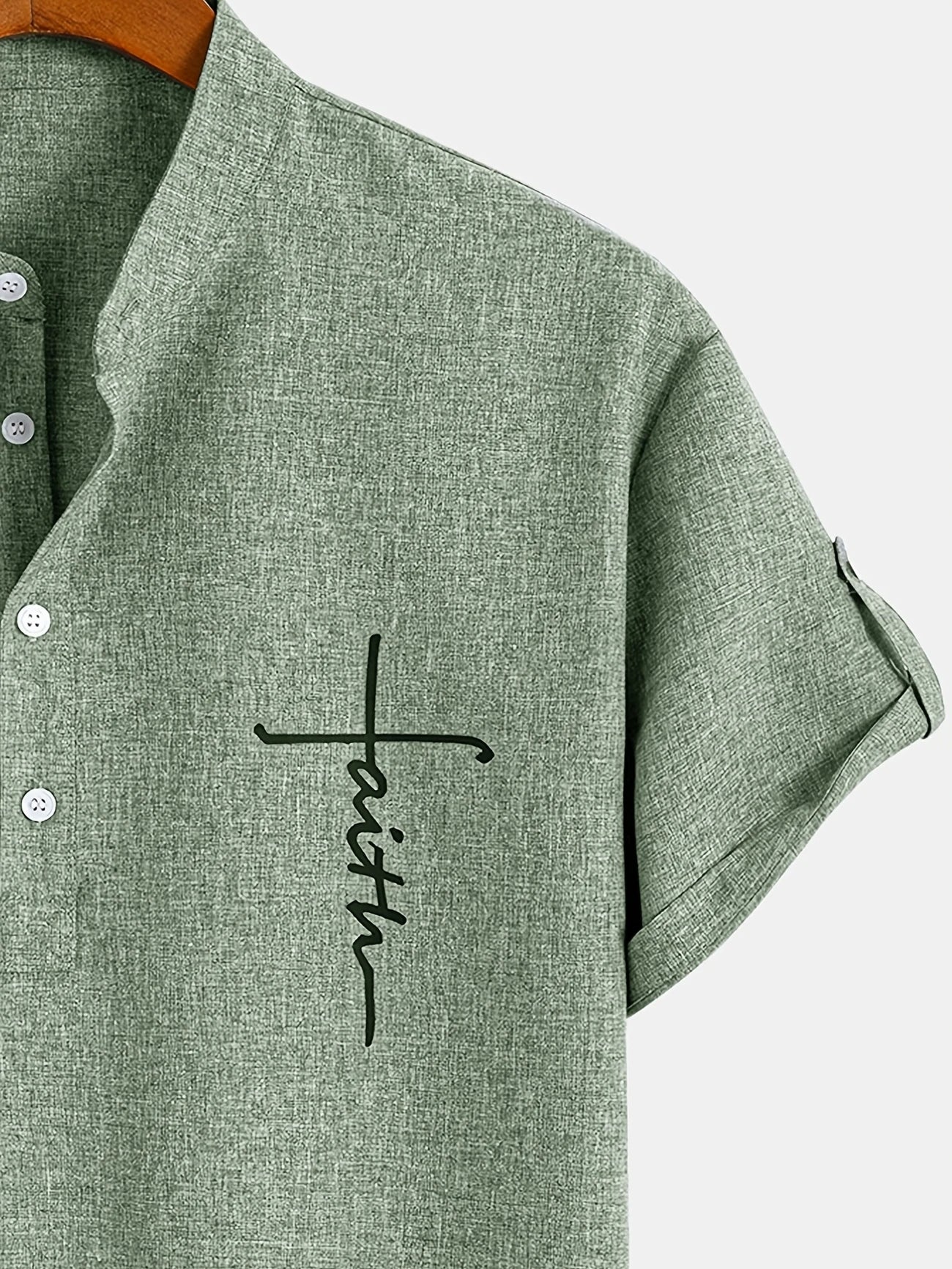 Lucas | Camisa Elegante de Manga Corta con Cuello Alto