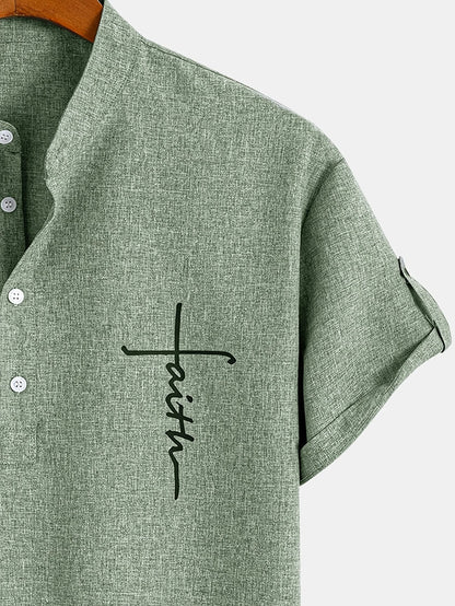 Lucas | Camisa Elegante de Manga Corta con Cuello Alto