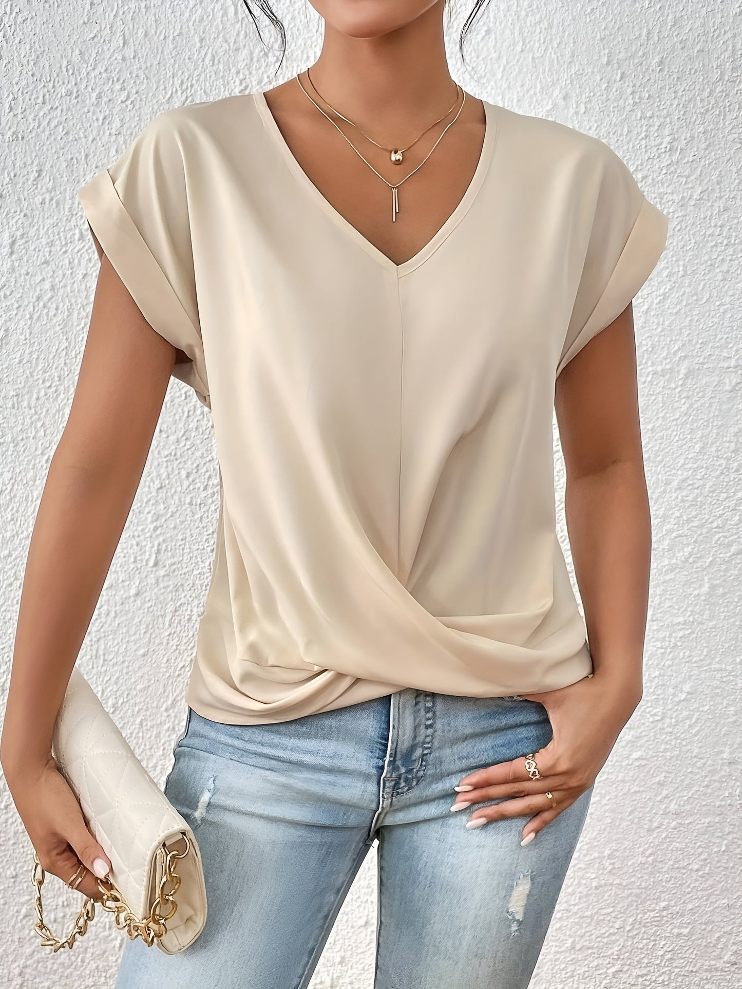 Rosa | Camiseta Casual con Escote en V