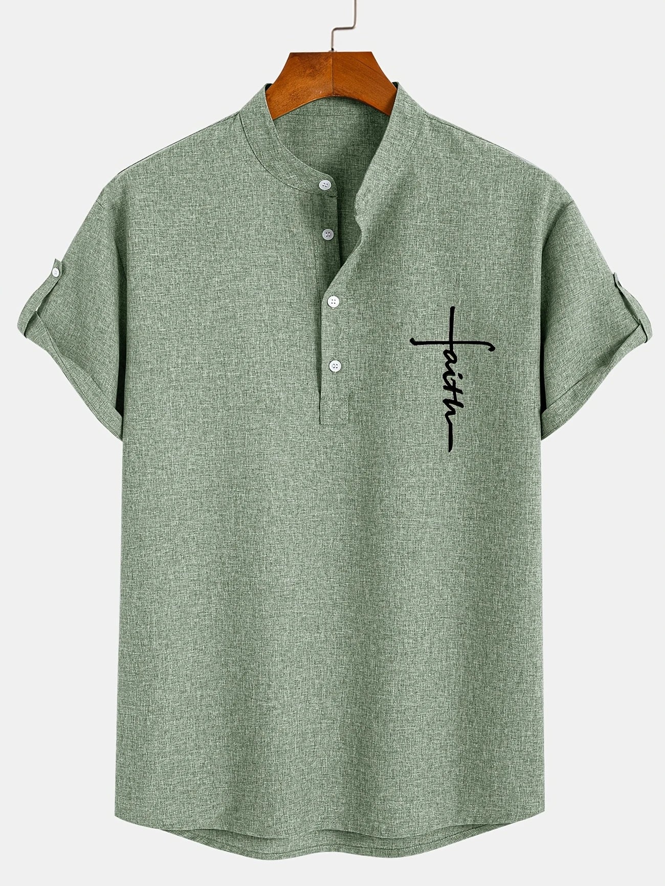 Lucas | Camisa Elegante de Manga Corta con Cuello Alto