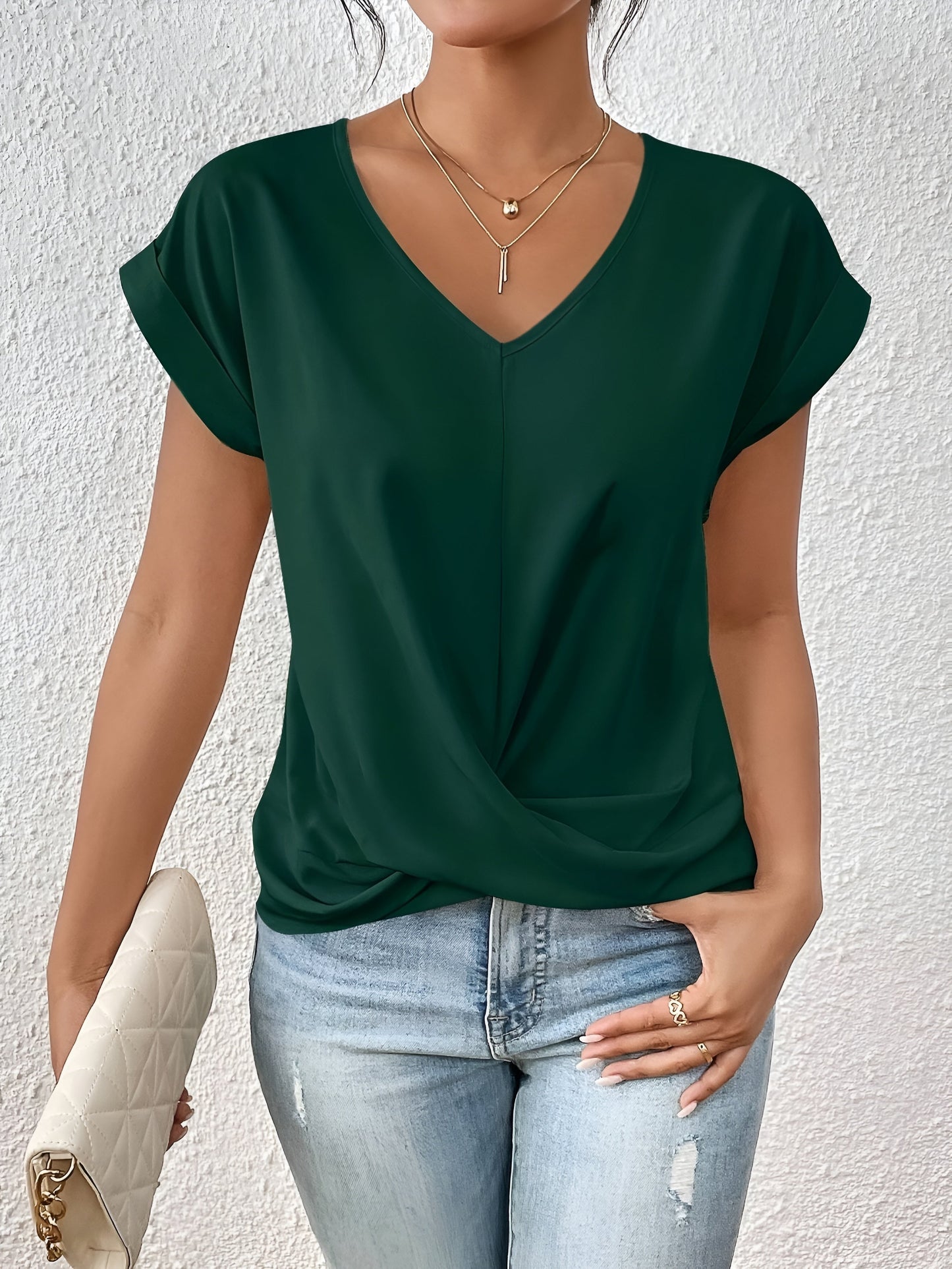 Rosa | Camiseta Casual con Escote en V