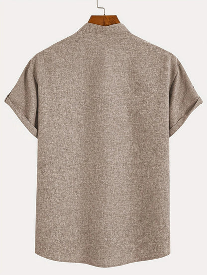 Lucas | Camisa Elegante de Manga Corta con Cuello Alto