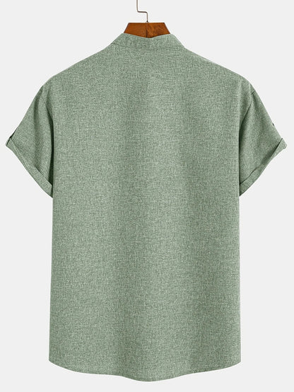 Lucas | Camisa Elegante de Manga Corta con Cuello Alto
