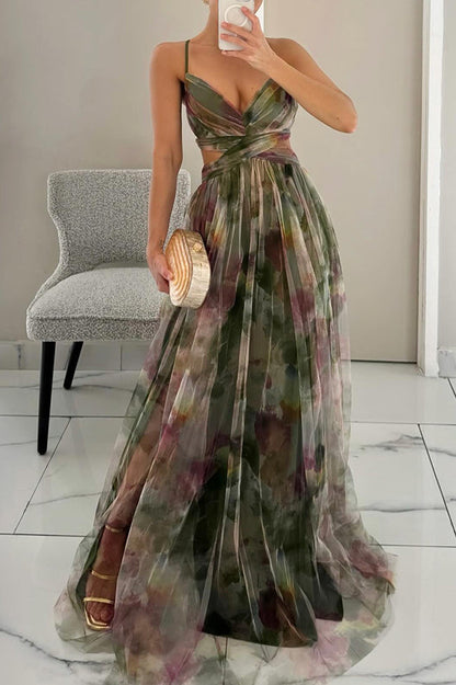 Isabel | Vestido Maxi Floral con Espalda Ajustable