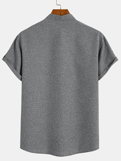 Lucas | Camisa Elegante de Manga Corta con Cuello Alto