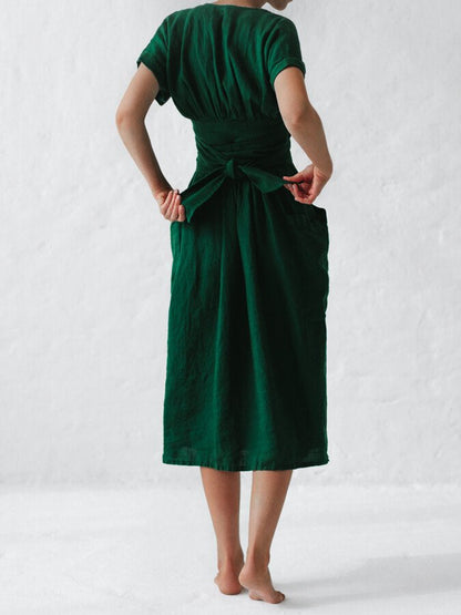 Lucía | Vestido de Lino con Cierre Ajustable