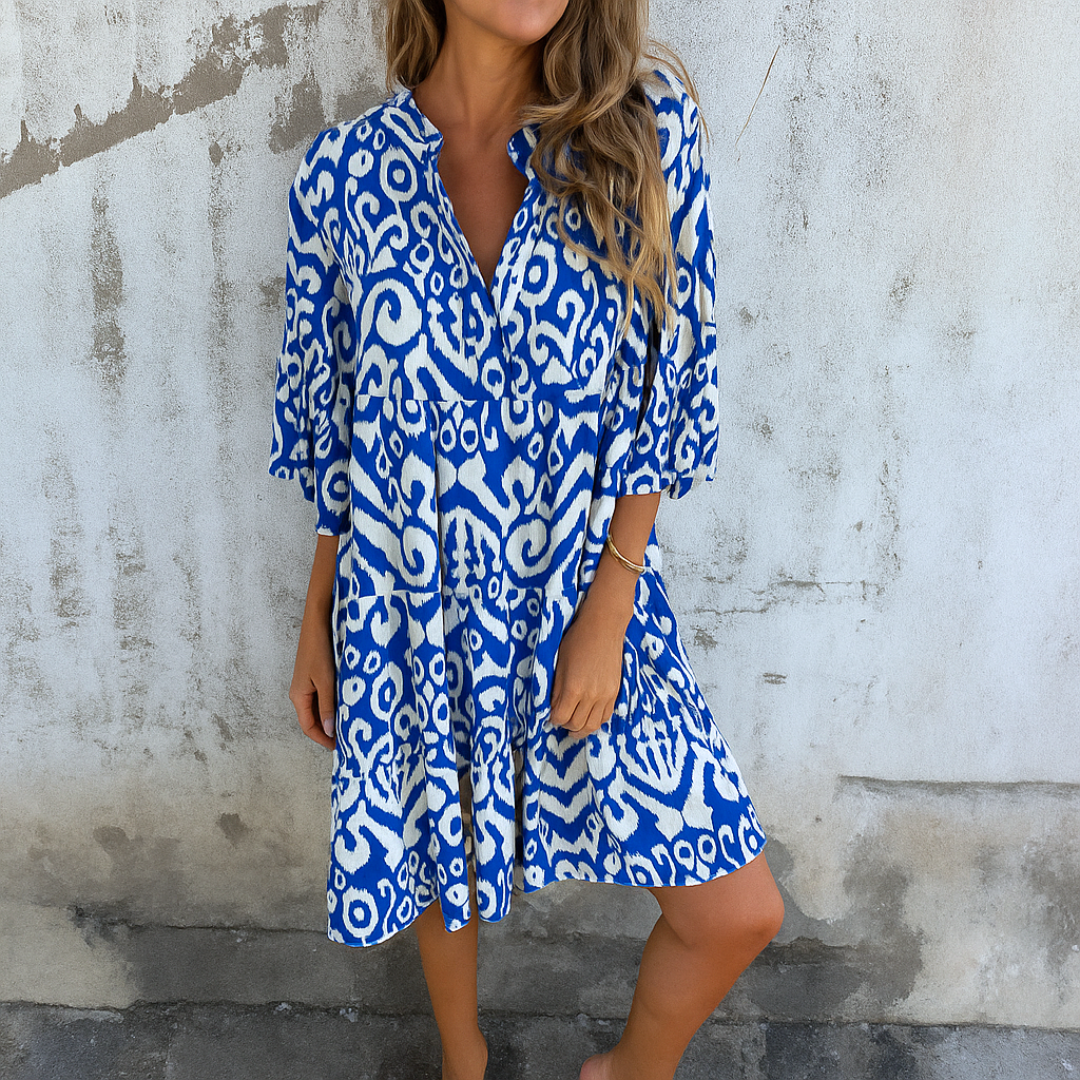 Carmen | Vestido Corto Estampado con Escote en V