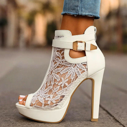 Valeria | Botines con tacón  de Encaje