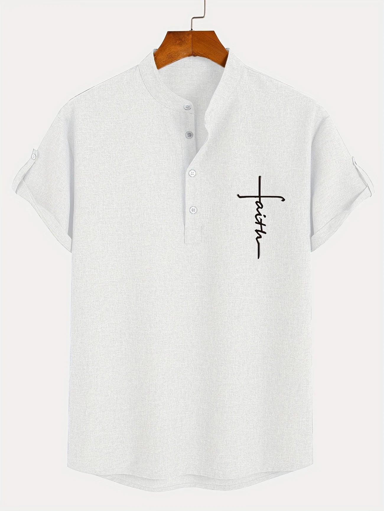 Lucas | Camisa Elegante de Manga Corta con Cuello Alto