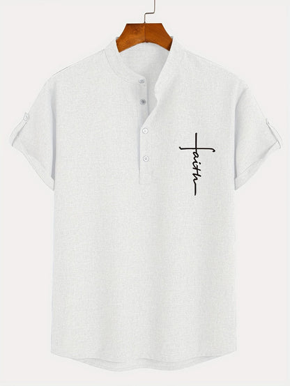 Lucas | Camisa Elegante de Manga Corta con Cuello Alto
