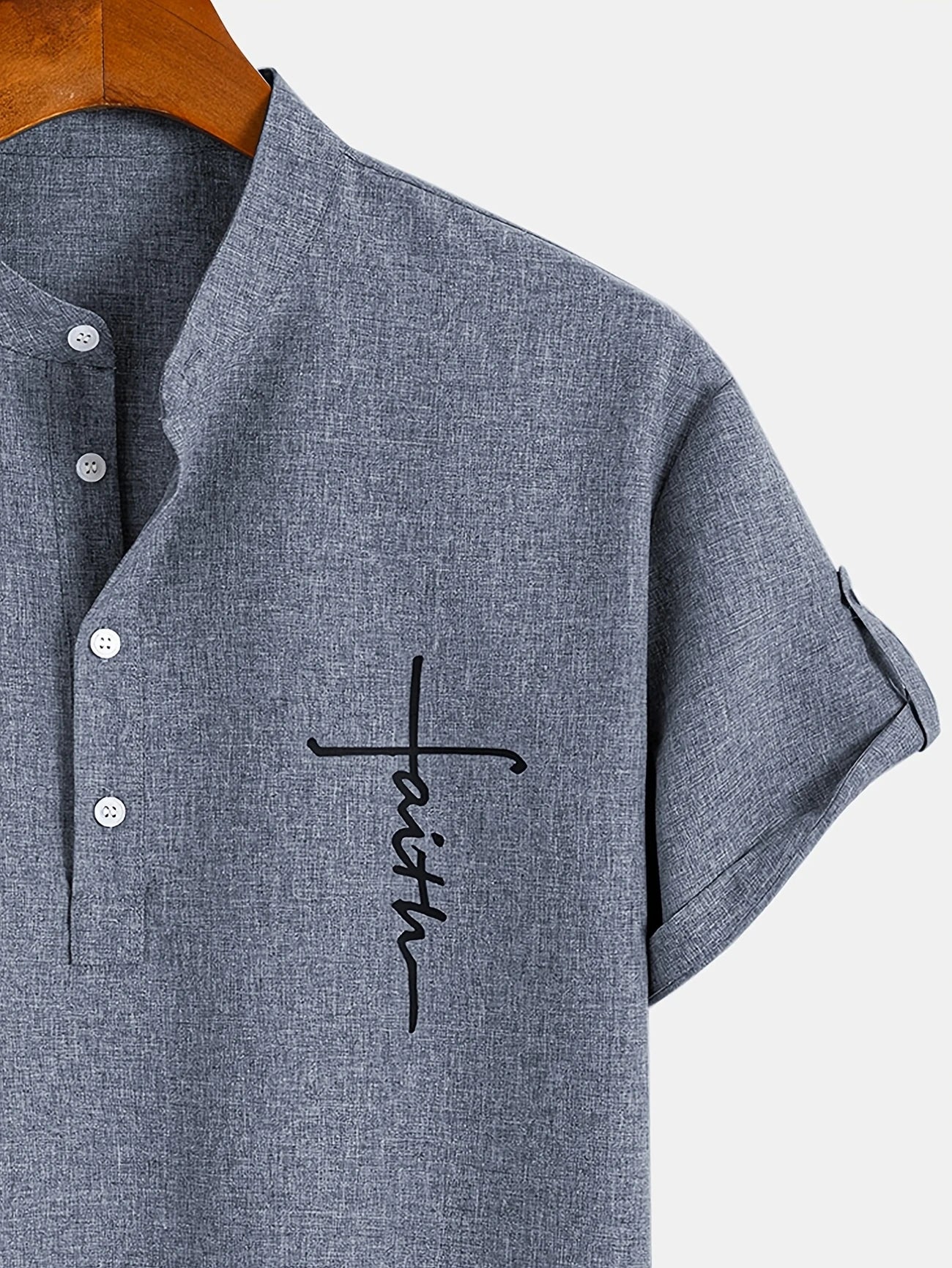Lucas | Camisa Elegante de Manga Corta con Cuello Alto