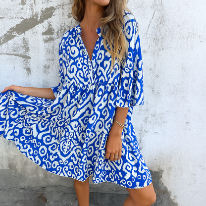 Carmen | Vestido Corto Estampado con Escote en V