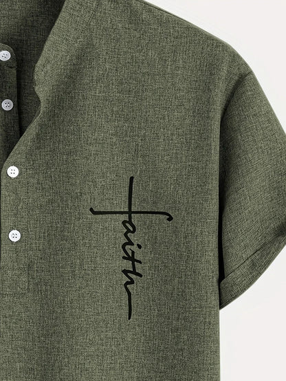 Lucas | Camisa Elegante de Manga Corta con Cuello Alto