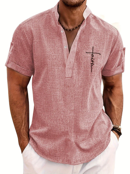 Lucas | Camisa Elegante de Manga Corta con Cuello Alto