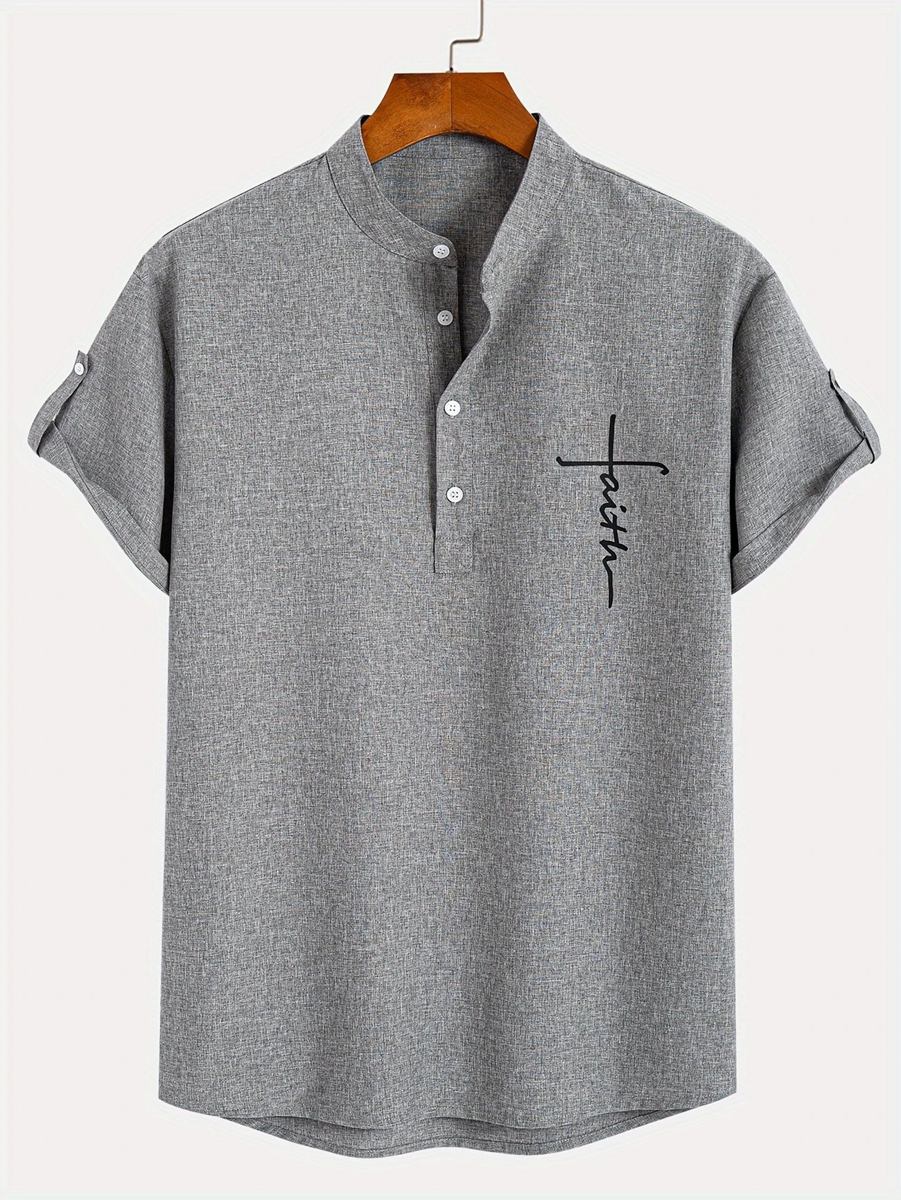 Lucas | Camisa Elegante de Manga Corta con Cuello Alto