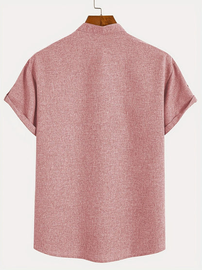 Lucas | Camisa Elegante de Manga Corta con Cuello Alto