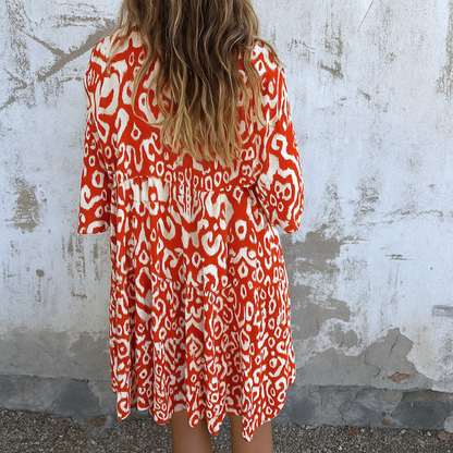 Carmen | Vestido Corto Estampado con Escote en V