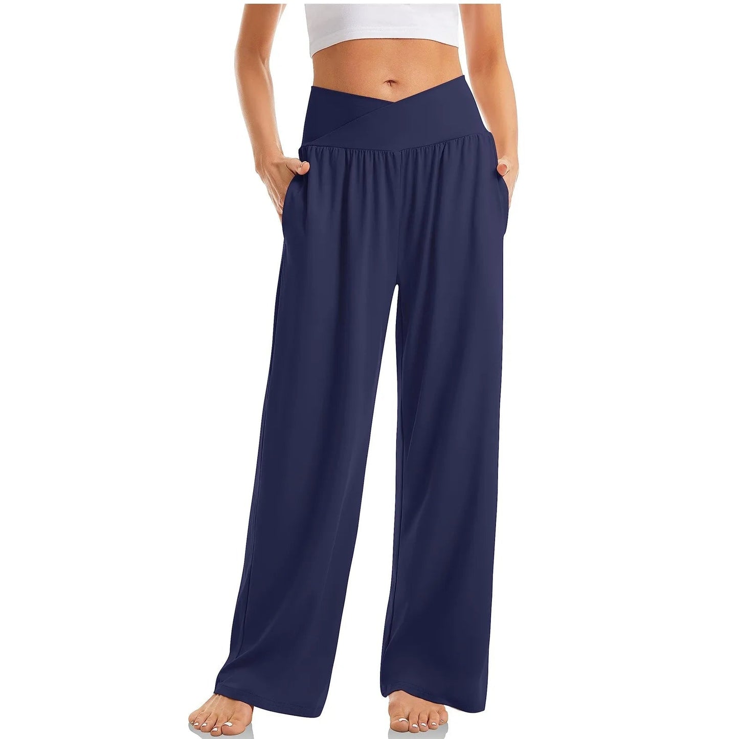 Noelia | Pantalón de Mujer de Pierna Ancha con Cintura Cruzada