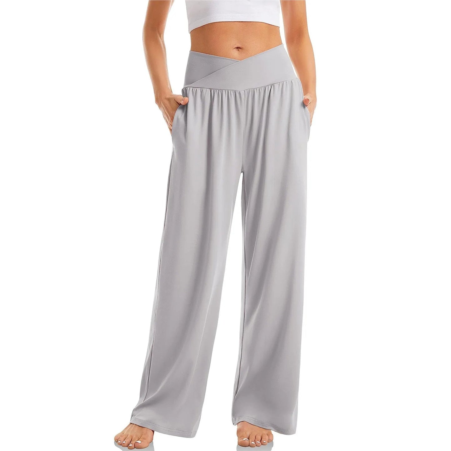 Noelia | Pantalón de Mujer de Pierna Ancha con Cintura Cruzada