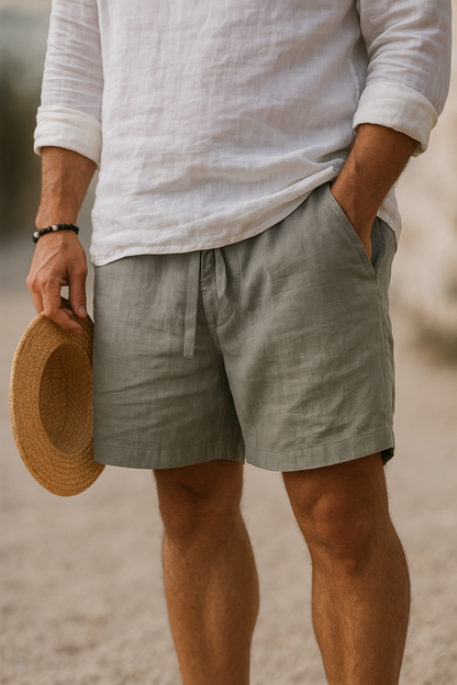 Álvaro | Shorts Elegantes de Lino con Cintura Elástica