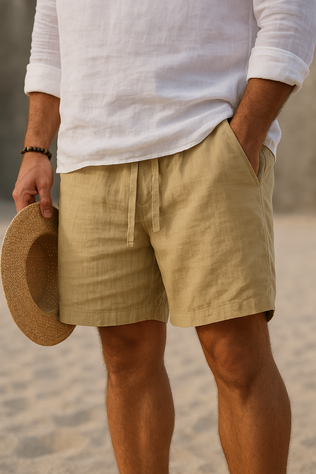 Álvaro | Shorts Elegantes de Lino con Cintura Elástica