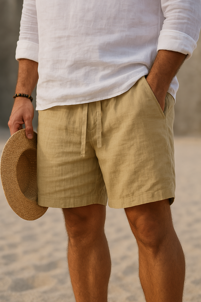 Álvaro | Shorts Elegantes de Lino con Cintura Elástica