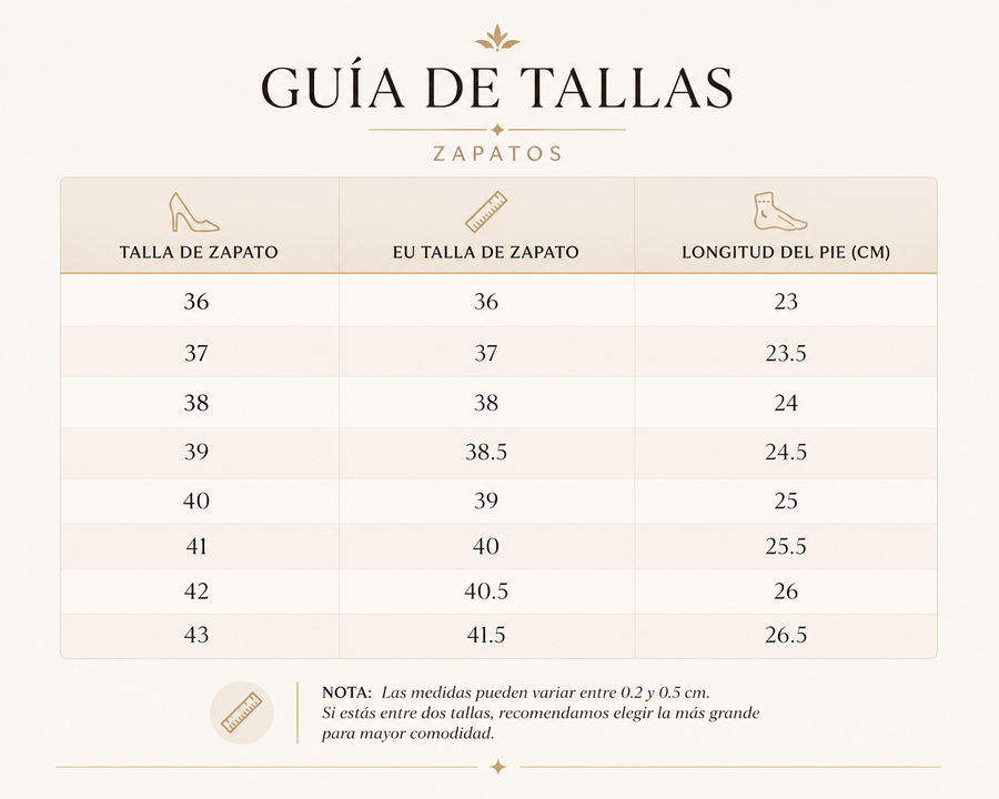 Guía de tallas