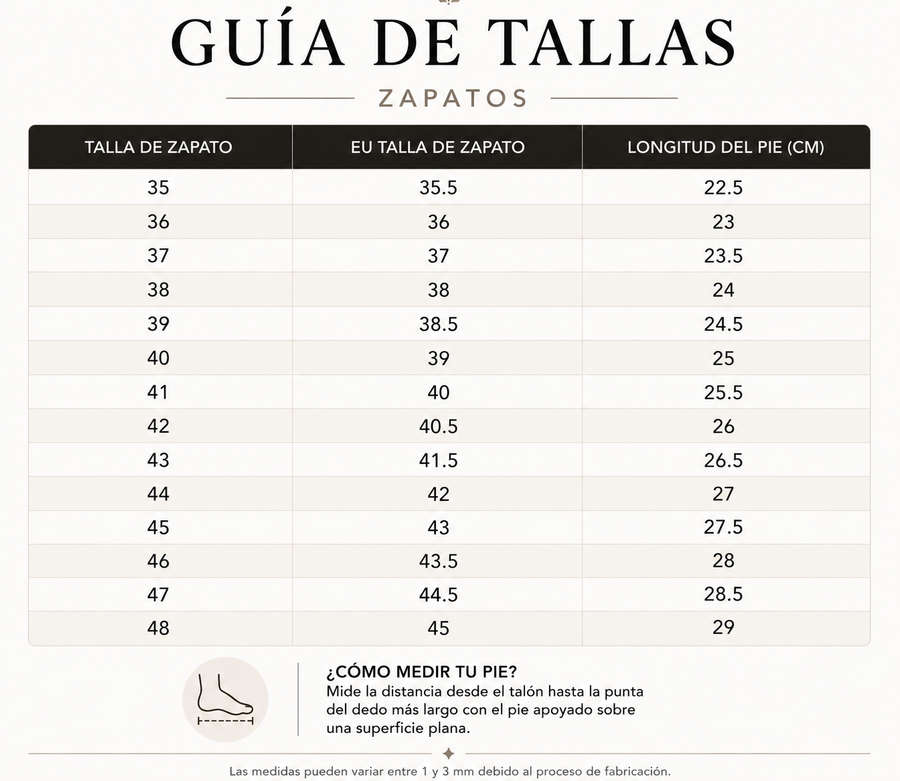 Guía de tallas