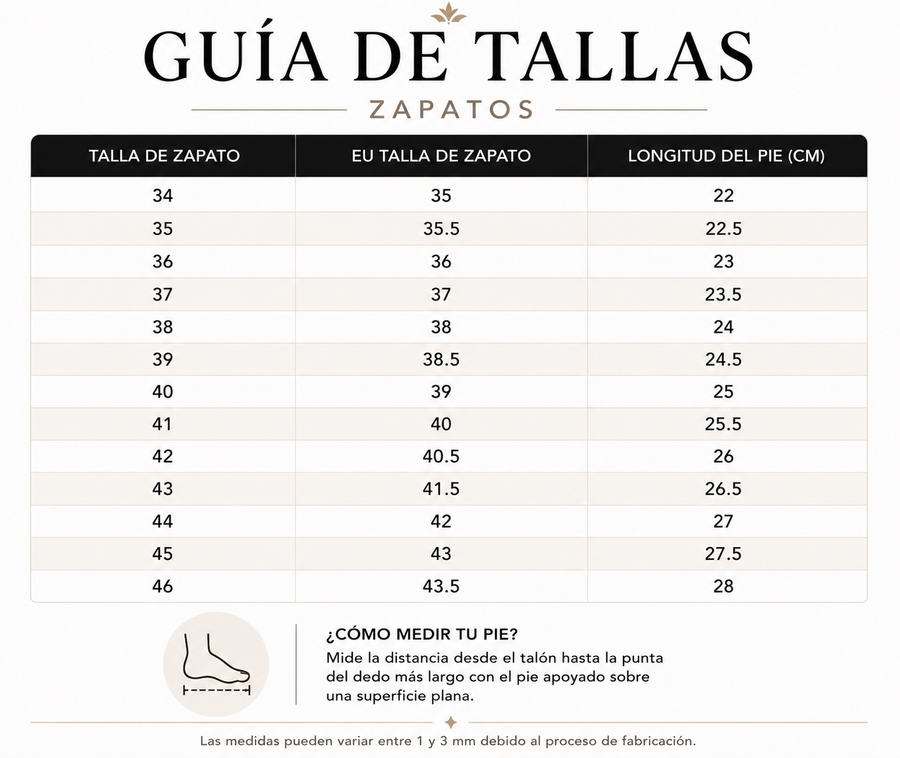 Guía de tallas