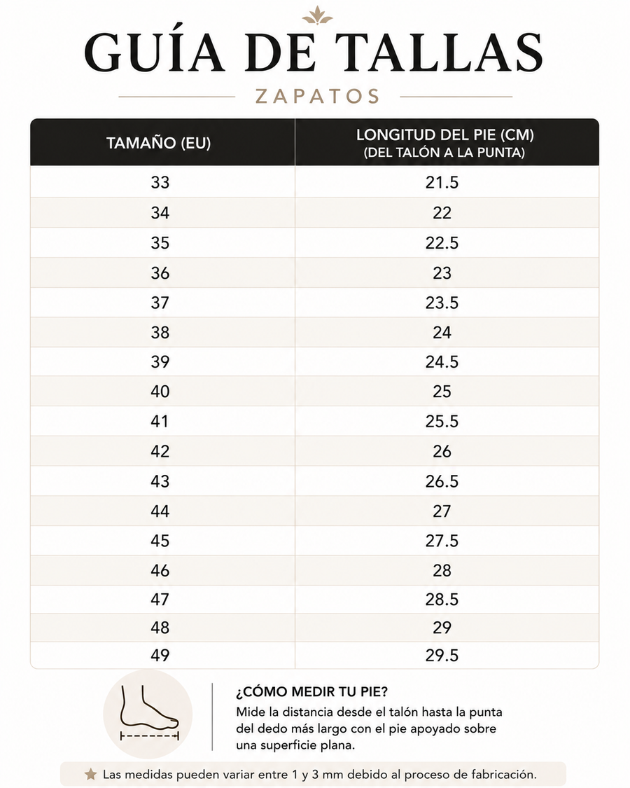 Guía de tallas