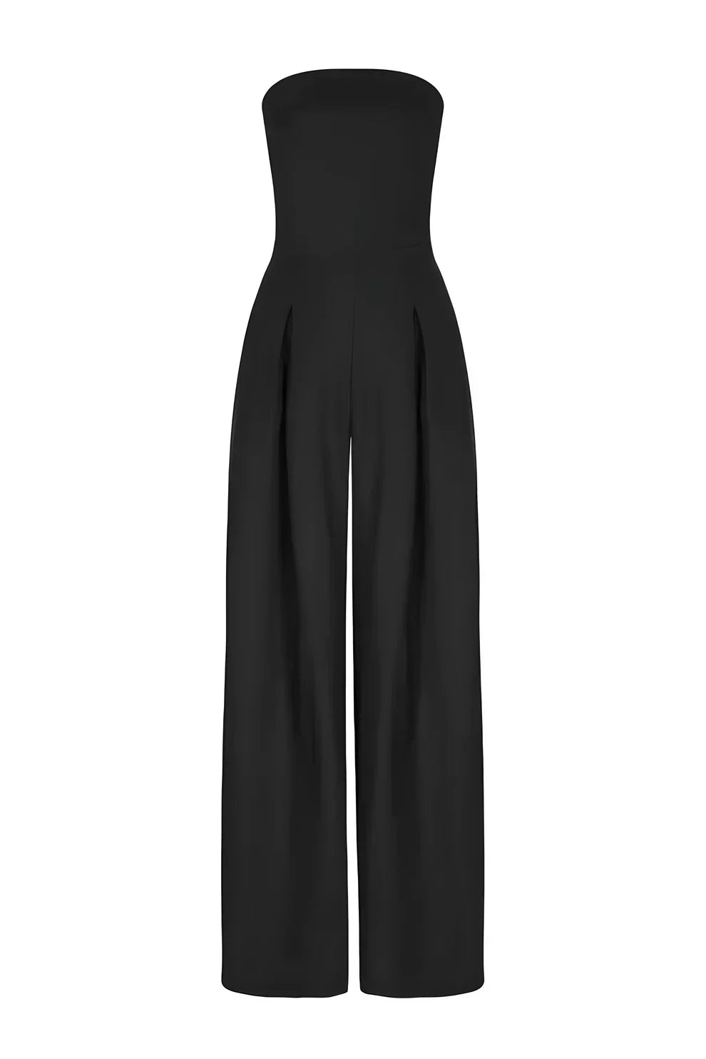 Valeria | Mono Elegante Sin Tirantes de Pernera Ancha