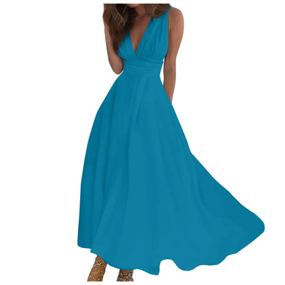 Estela | Vestido Largo con Escote en V y Falda Fluida