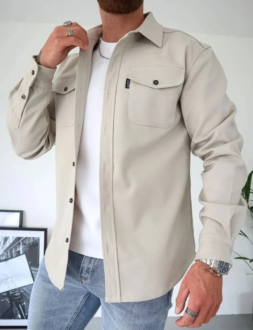 Héctor | Sobrecamisa de Hombre con Bolsillos Frontales