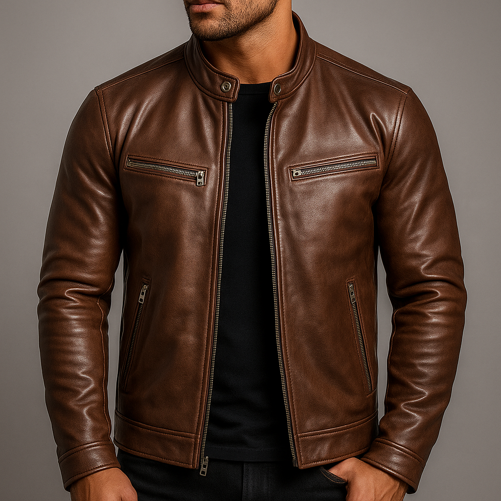 Sergio | Chaqueta de Hombre con Cremalleras Metálicas