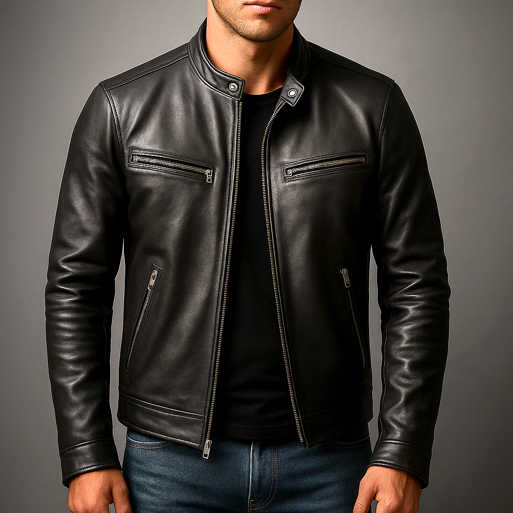 Sergio | Chaqueta de Hombre con Cremalleras Metálicas