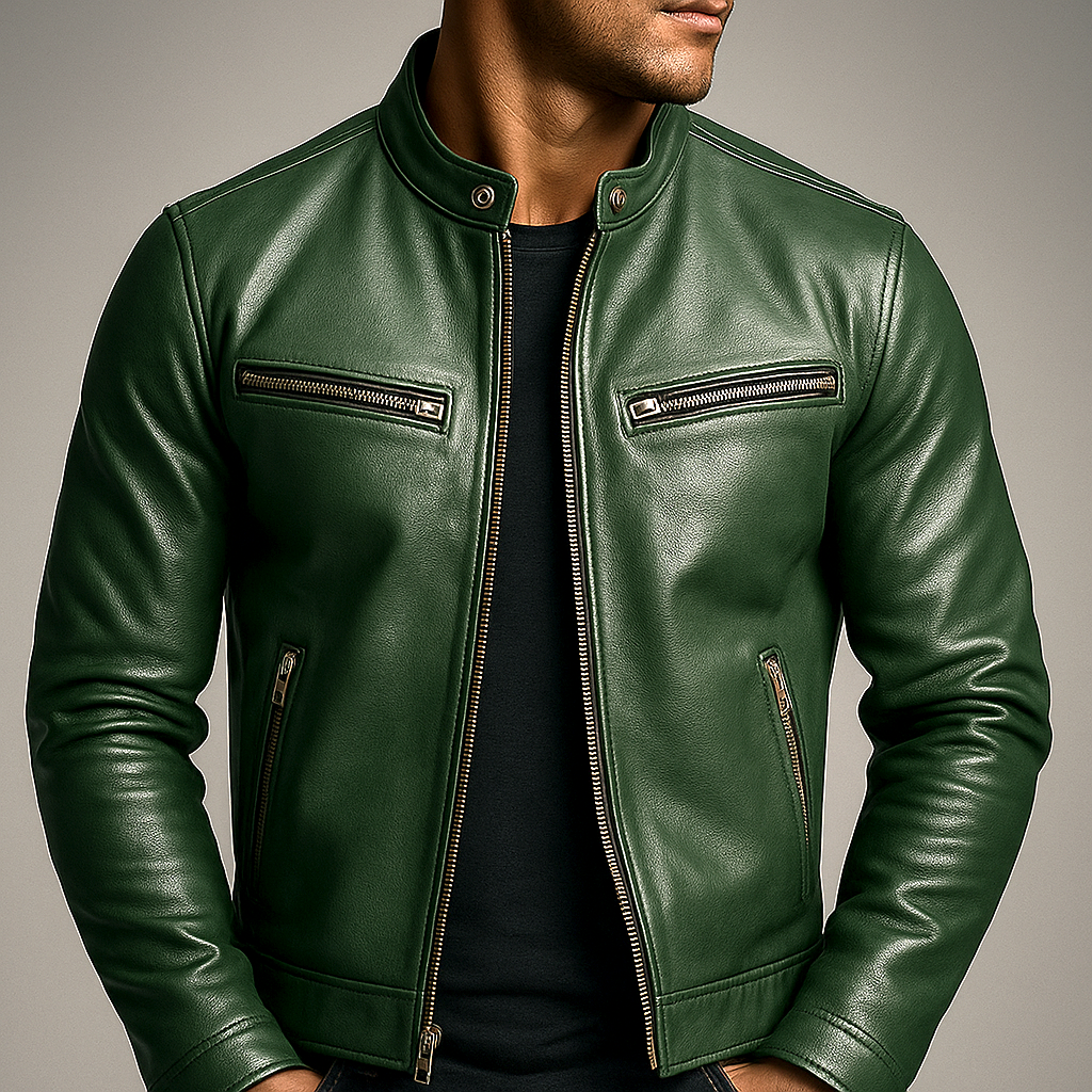 Sergio | Chaqueta de Hombre con Cremalleras Metálicas