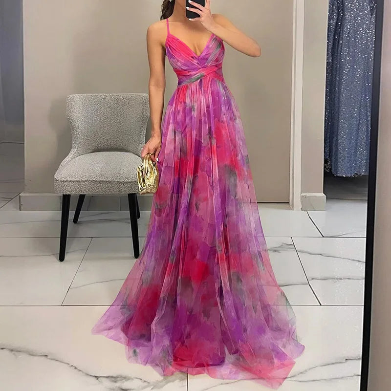 Isabel | Vestido Maxi Floral con Espalda Ajustable